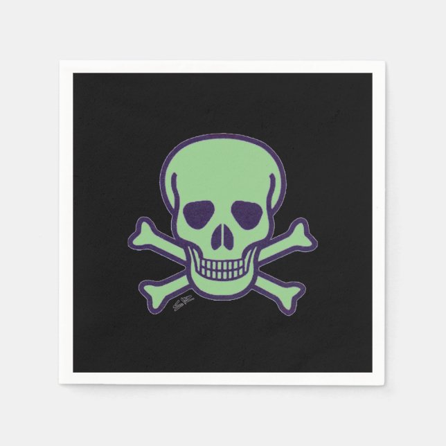 Roter Skull Black Cocktail Papier Servietten (Vorderseite)