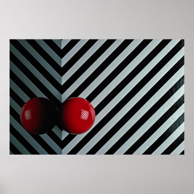 Roter Snookerball Poster (Vorne)