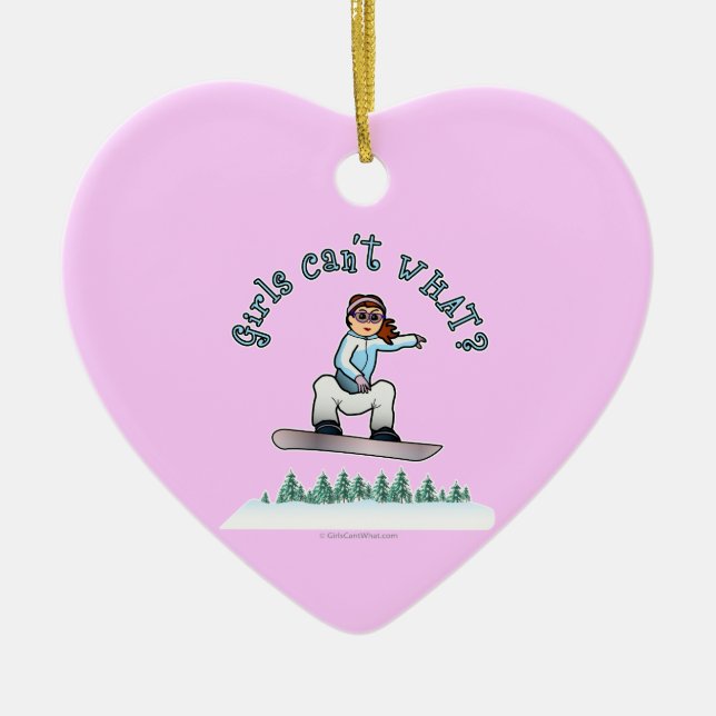 Roter Snowboarder Keramikornament (Vorne)