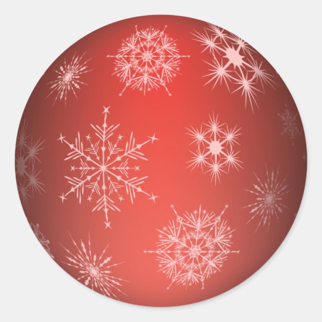 Roter Snowflake Holiday Ornament Sticker (Vorderseite)