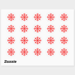 Roter Snowflake Sticker 1,5" rund