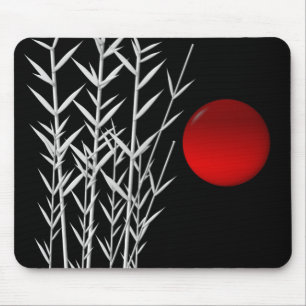 Roter Sonne Schwarz Weiß Zen Mousepad