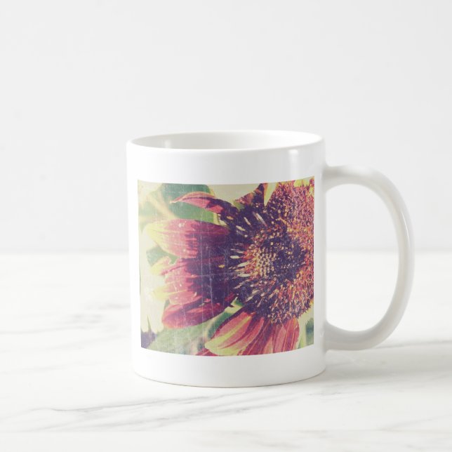 Roter Sonnenblumengrunge Kaffeetasse (Rechts)