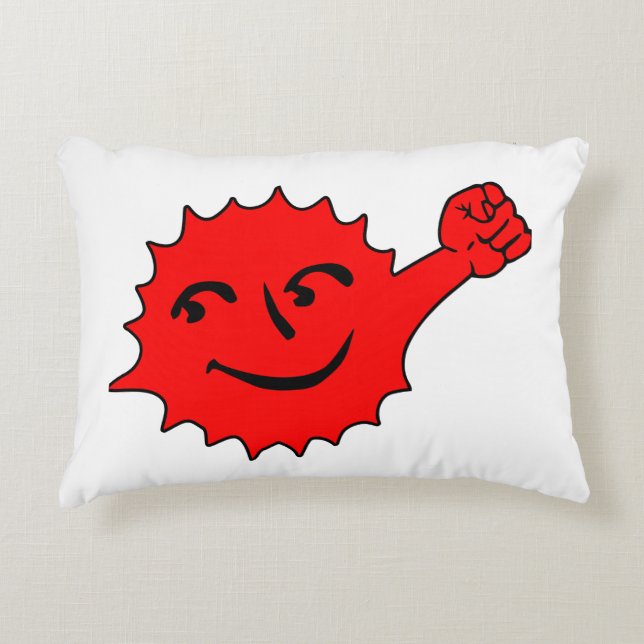 Roter Sonnensportmaskottchen Dekokissen (Vorderseite)