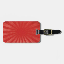 Roter Sonnenstrahl-Hintergrund – Vintage-Retro-Tex Gepäckanhänger