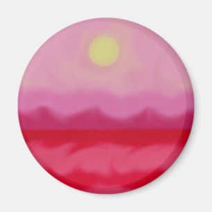 Roter Sonnenuntergang Magnet