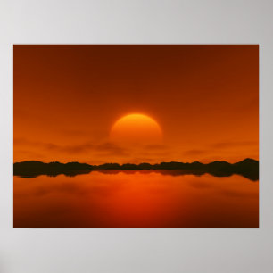 Roter Sonnenuntergang Poster