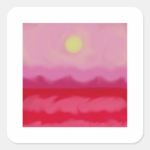 Roter Sonnenuntergang Quadratischer Aufkleber