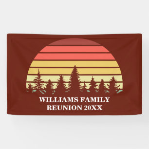 Roter Sonnenuntergang Wald benutzerdefinierte Fami Banner
