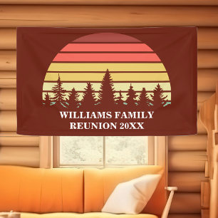 Roter Sonnenuntergang Wald benutzerdefinierte Fami Banner