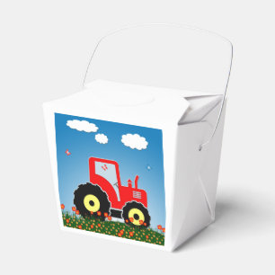 Roter Spielzeugtraktor Geschenkschachtel