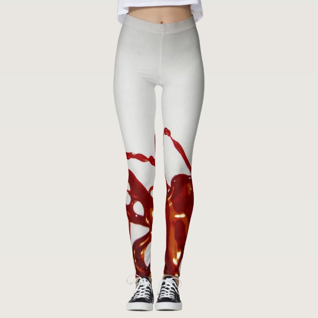 Roter Spilloseeffekt Leggings (Vorderseite)