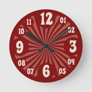 Roter Spiralstil Runde Wanduhr