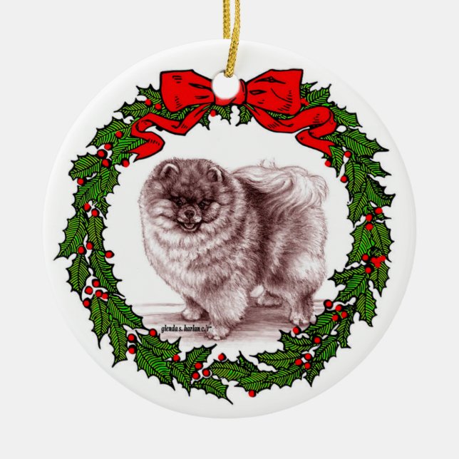 Roter Spitz Art von Glenda S. Harlan Keramik Ornament (Vorne)