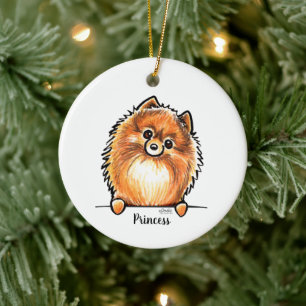 Roter Spitz Name des Tieres Personalisiert Keramik Ornament