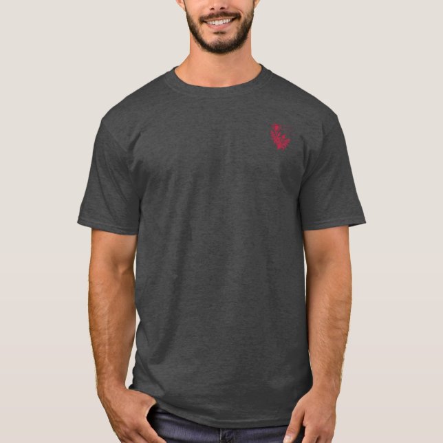 Roter Spitzen-Löwenzahn-Emblem | Blossom Basics T-Shirt (Vorderseite)