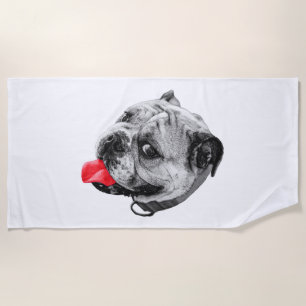 Roter Spritz-Bulldogge Strandtuch