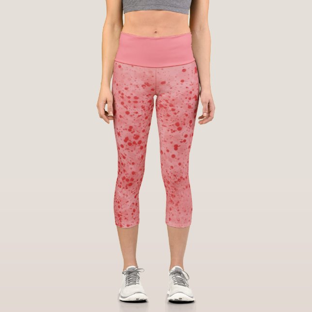 Roter Spritzer Capris Leggings (Vorderseite)