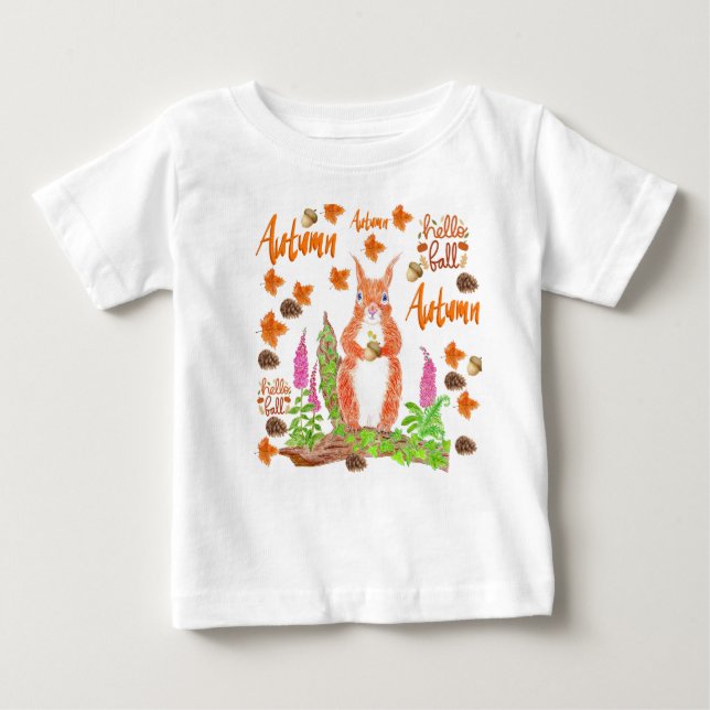 Roter Squirel Herbst/Fall Baby T-shirt (Vorderseite)