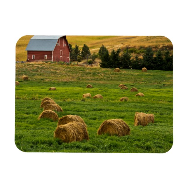 Roter Stall, Heu-Ballen, Albion, Palouse-Gebiet 2 Magnet (Horizontal)