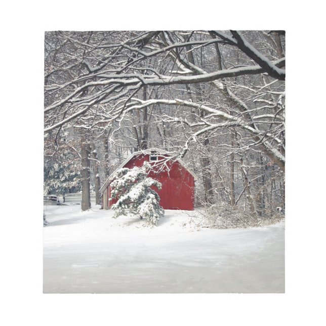 Roter Stall im Schnee 2011 Notizblock (Vorderseite)