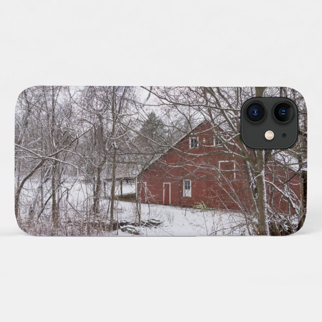 Roter Stall im Snow iPhone-Fall Case-Mate iPhone Hülle (Rückseite (Horizontal))