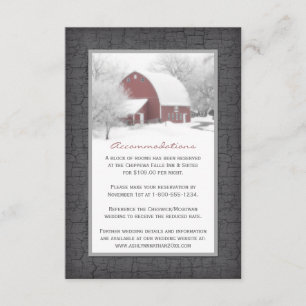 Roter Stall im Winter Hochzeitskarte Begleitkarte