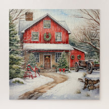 Roter Stall im Winter