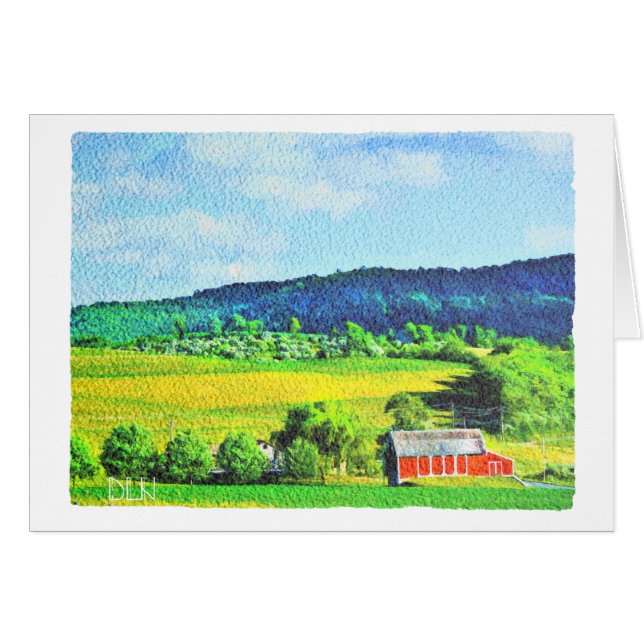 Roter Stall/Landschaft Art/Aquarellbild (Vorderseite (Horizontal))