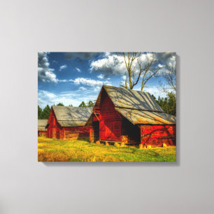 Roter Stall Leinwanddruck
