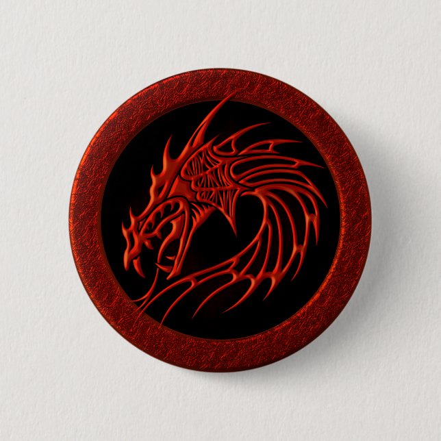 ROTER STAMMES- DRACHE BUTTON (Vorderseite)