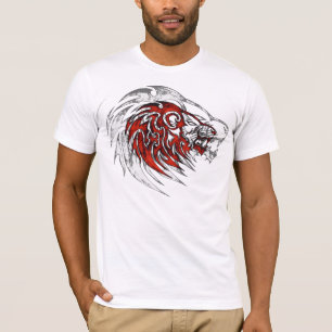 Roter Stammes- Löwekopf T-Shirt