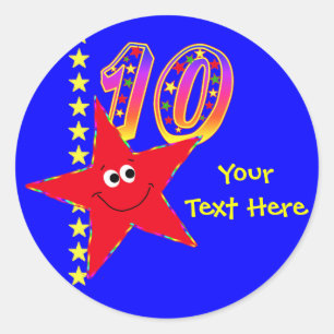 Roter Star 10. Geburtstag Sticker