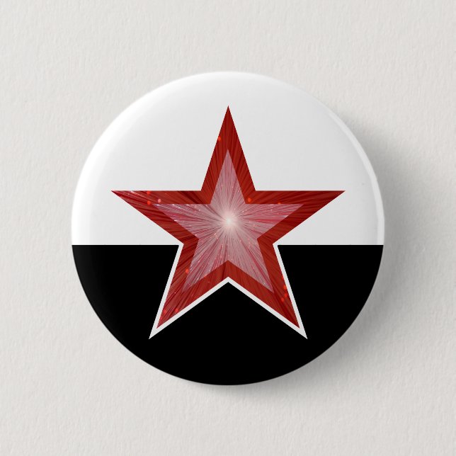 Roter Star-Button in Schwarz Button (Vorderseite)