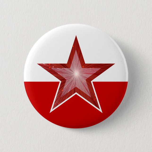 Roter Star-Button rot weiß Button (Vorderseite)
