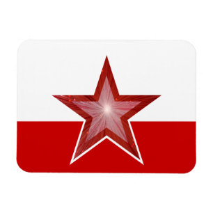 Roter Star-flexibler Magnet weiß rot