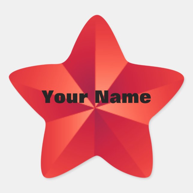 Roter Star Metalic Look Custom Stickers (Vorderseite)