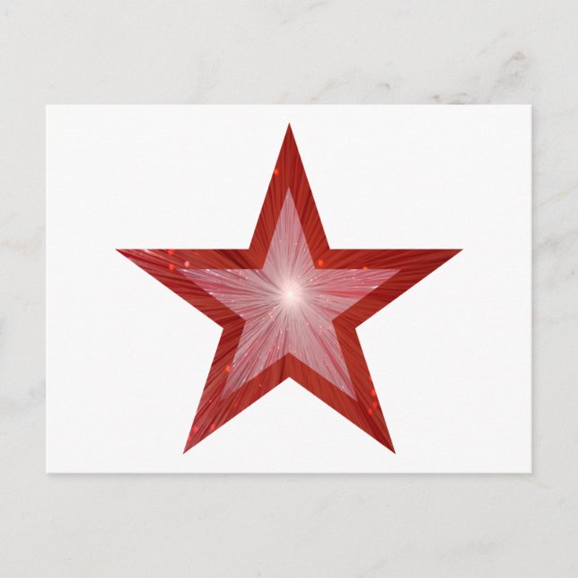 Roter Star Postkarte weiß (Vorderseite)