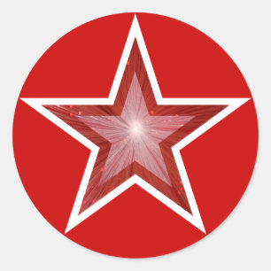 Roter Star Rundaufkleber rot Runder Aufkleber