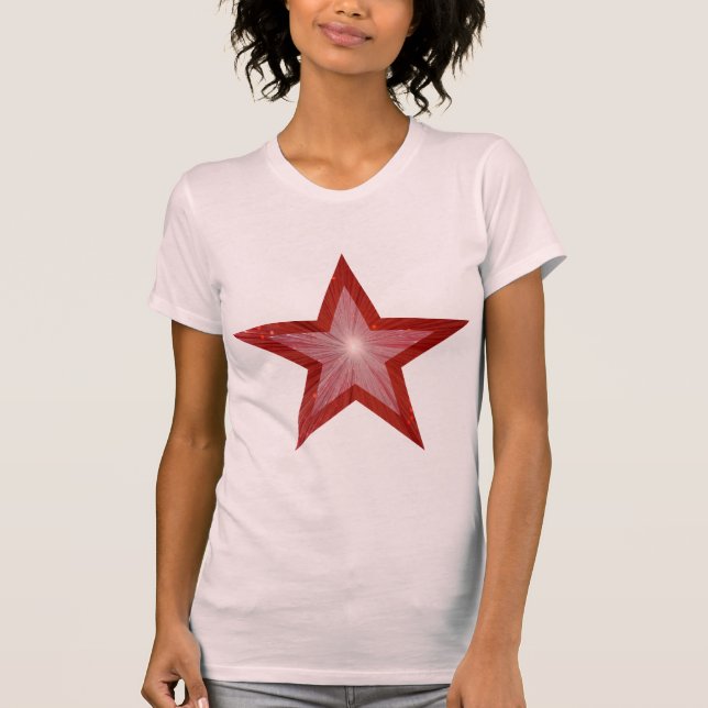 Roter Star t - Shirt pink (Vorderseite)