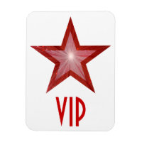 Roter Star 'VIP' flexibler Magnet weiß
