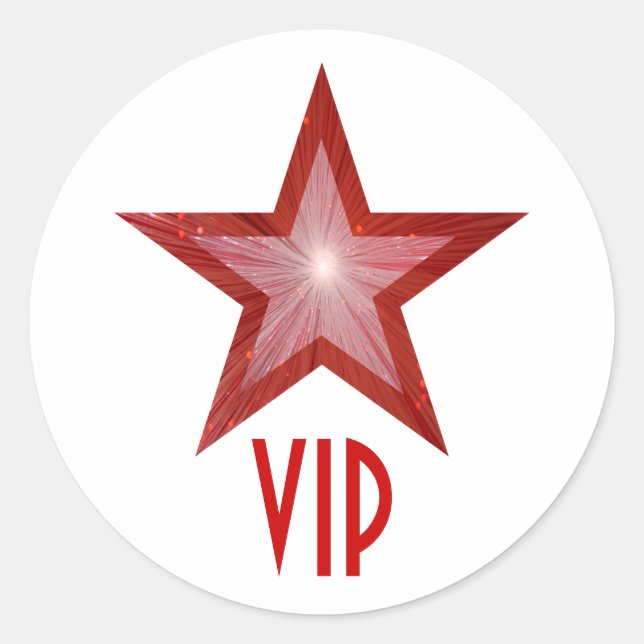 Roter Star VIP Rundaufkleber weiß Runder Aufkleber (Vorderseite)