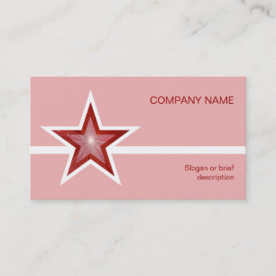 Roter Star - weiße Visitenkartenvorlage pink Visitenkarte