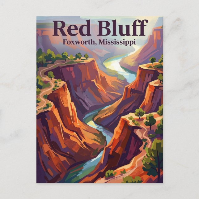Roter Steilhang Mississippi Postkarte (Vorderseite)