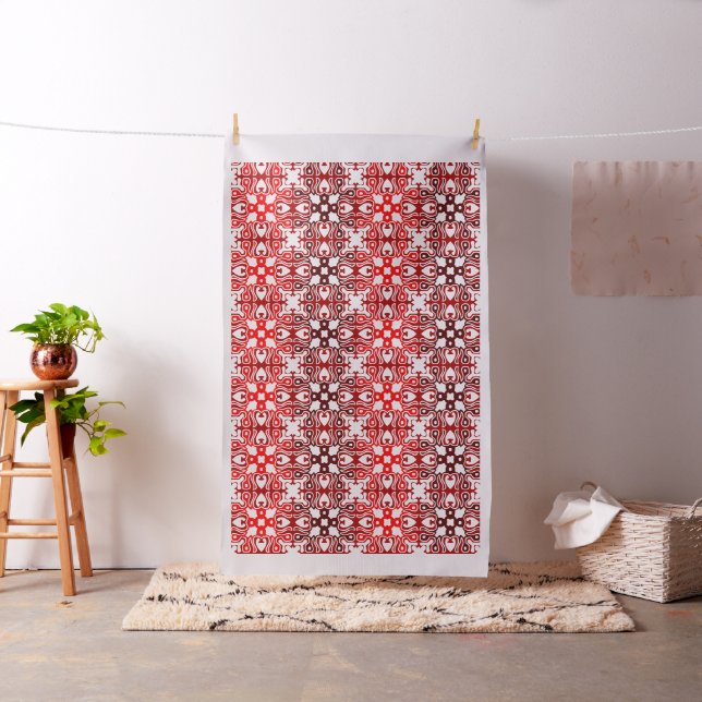 Roter Stein, rotes afrikanisches Stammmuster Stoff (Beispiel)