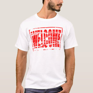 Roter Stempel-Effekt Willkommen T-Shirt