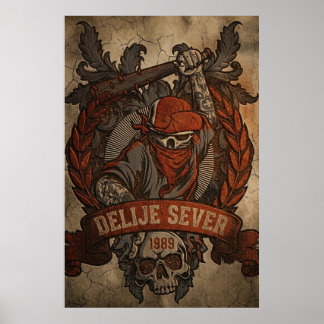 Roter Stern Belgrad Delije Sever 1989 Poster