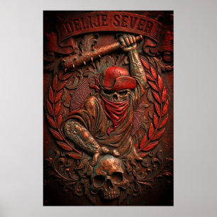 Roter Stern Belgrad Ultras Hooligan geprägtes Desi Poster