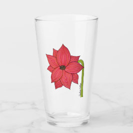 Roter Stern Blumen Glas