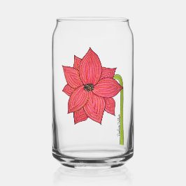Roter Stern Blumen Leer Dosenglas